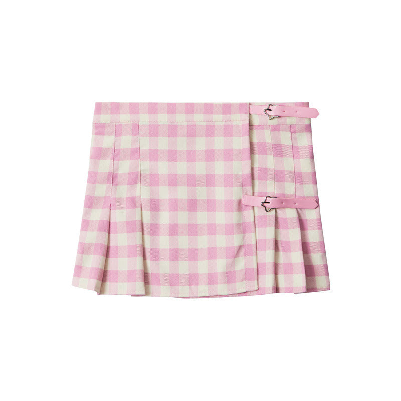 Nariele Plaid High-waisted Slim Retro Skirt
