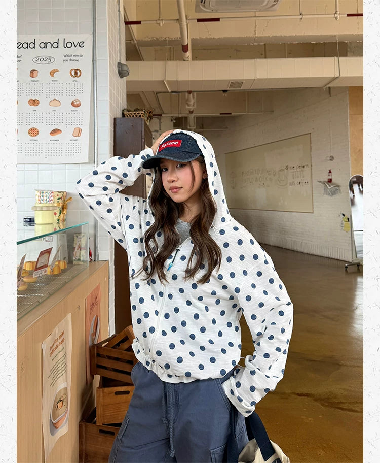 CCYE Polka Dot Hooded Sunscreen Thin Jacket