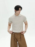 TURNTIDE Knitted Polo Shirt Casual Tee