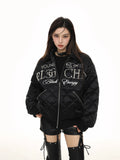 KDASE Diamond Embroidered Pearl Thickened Thermal Jacket