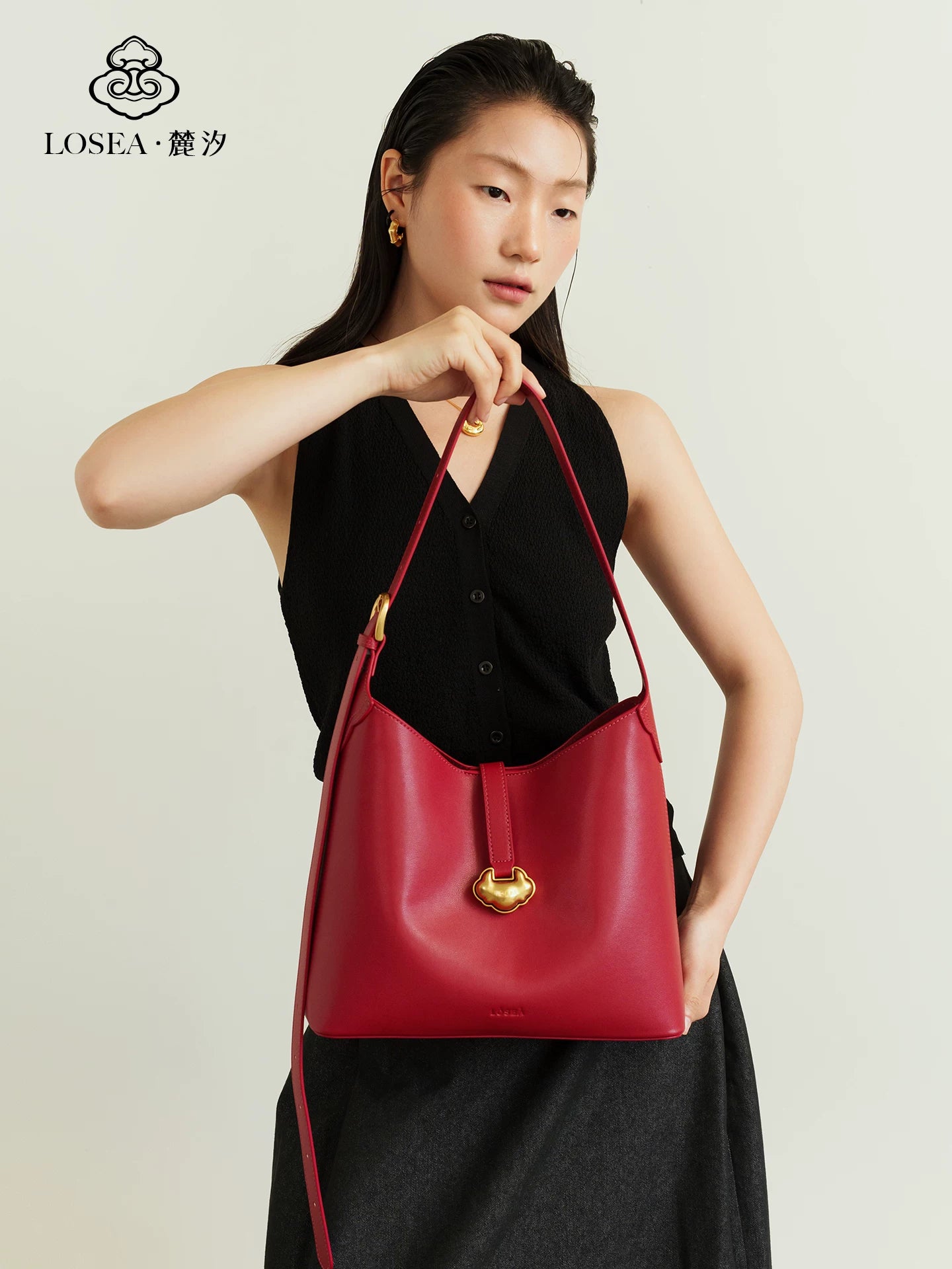 LOSEA Vintage Ruyi Bucket Bag