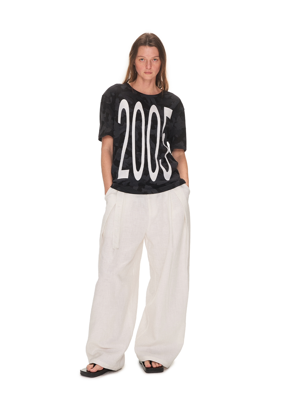 ANTERIOR Crew Neck Loose Casual Tee
