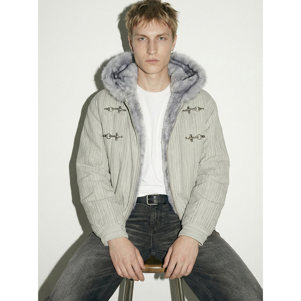 MADEEXTREME Warm Padded Fur Collar Jacket
