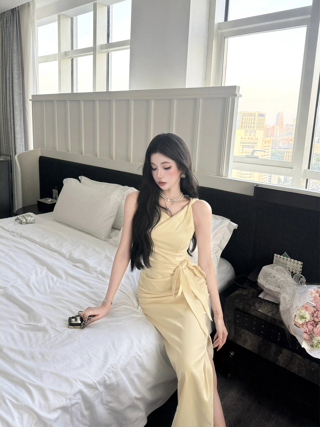 Barb Chill Suspender Polka Dot Waist Dress
