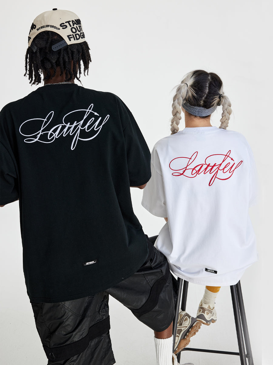 NMK Heavy Industry Embroidery Letter Loose Heavy Tee