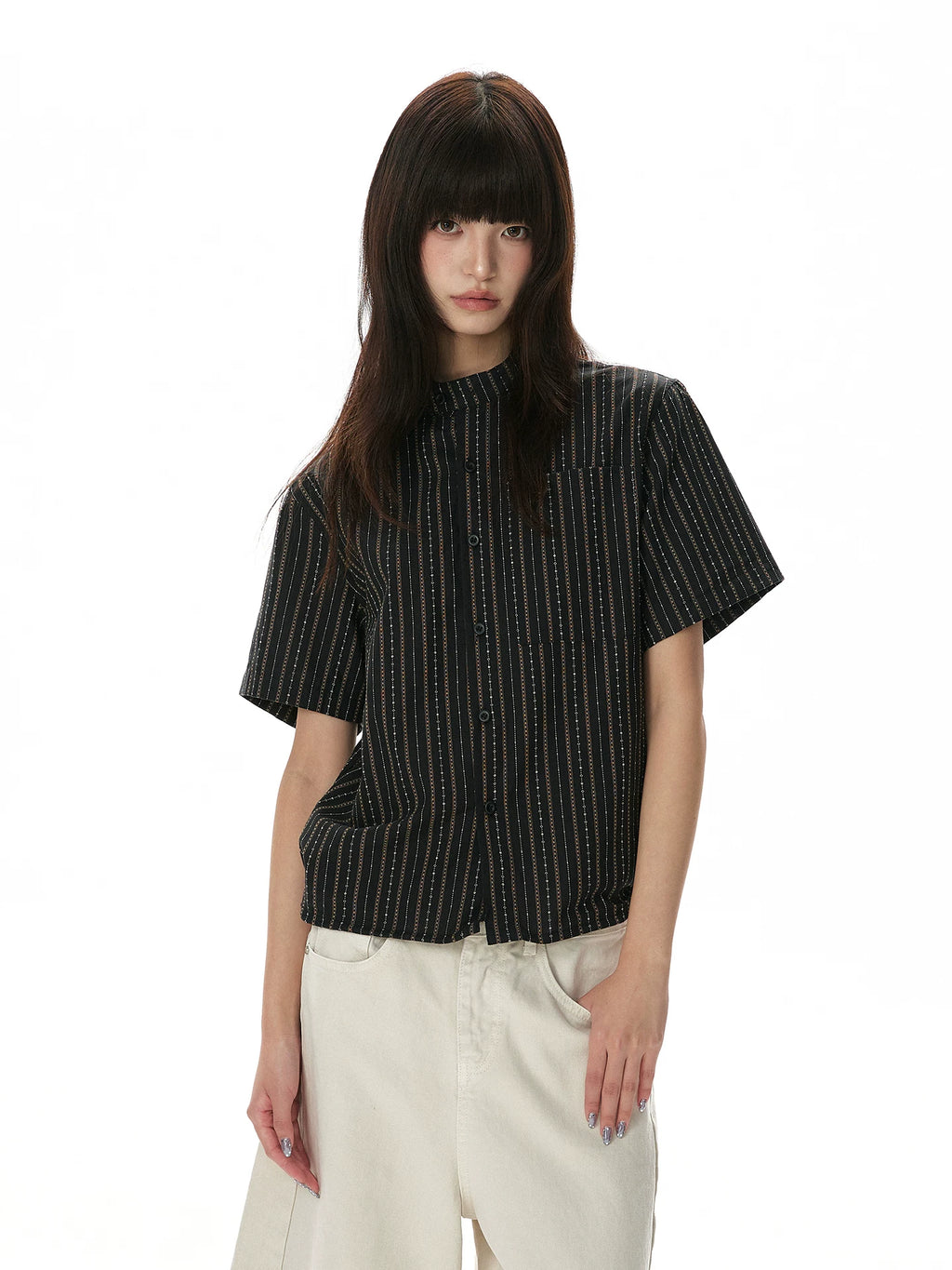 A PUEE Vintage Striped Loose Casual Tee
