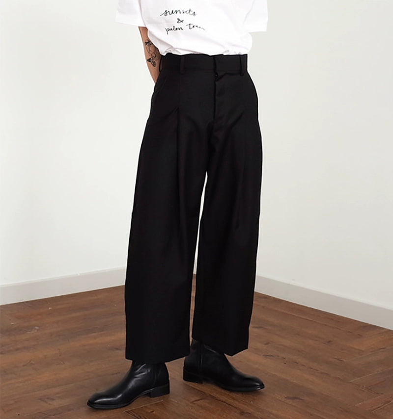 Coln Thick Version Loose Straight High Waist Suit Pants