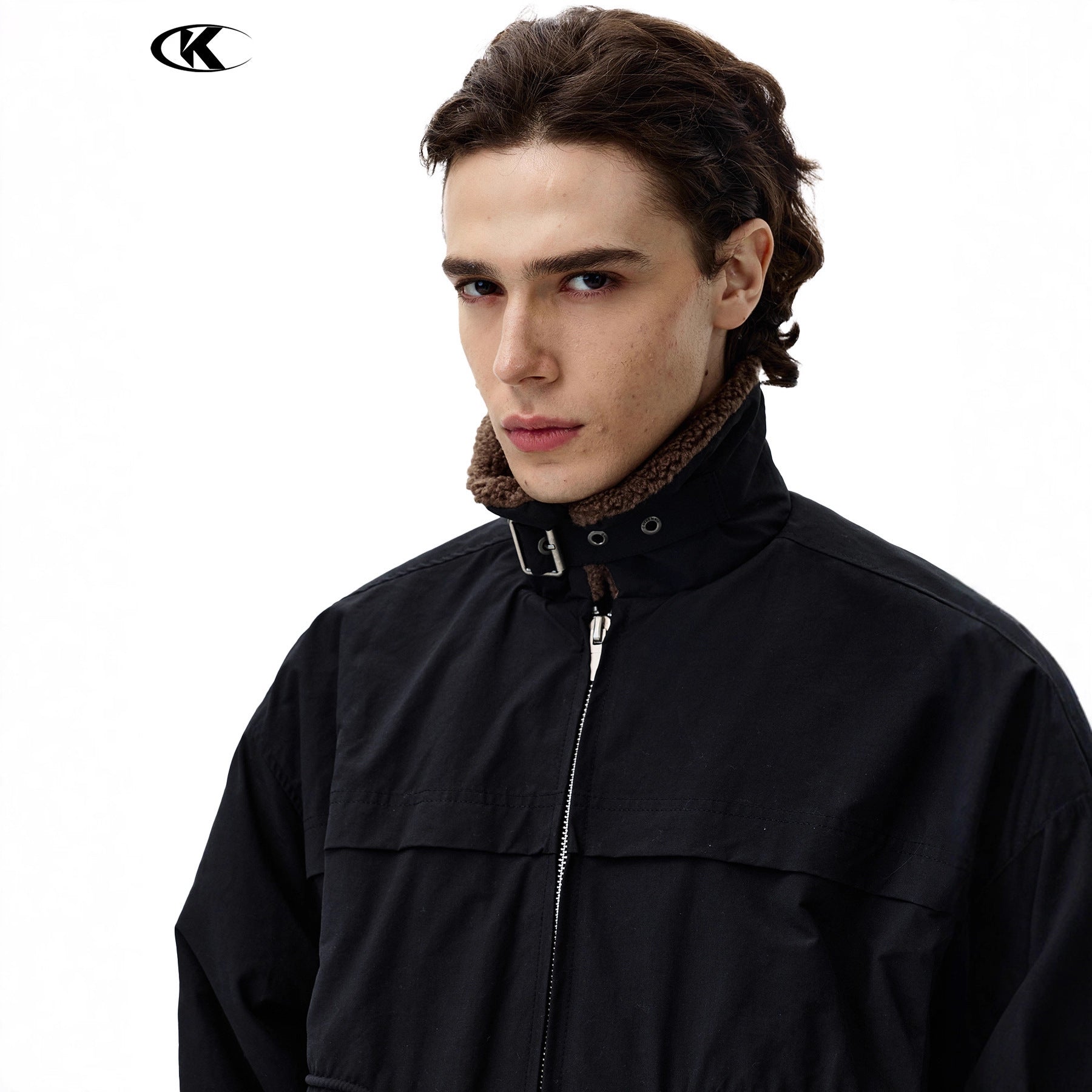 11KN Retro Faux Lamb Wool Lapel Jacket