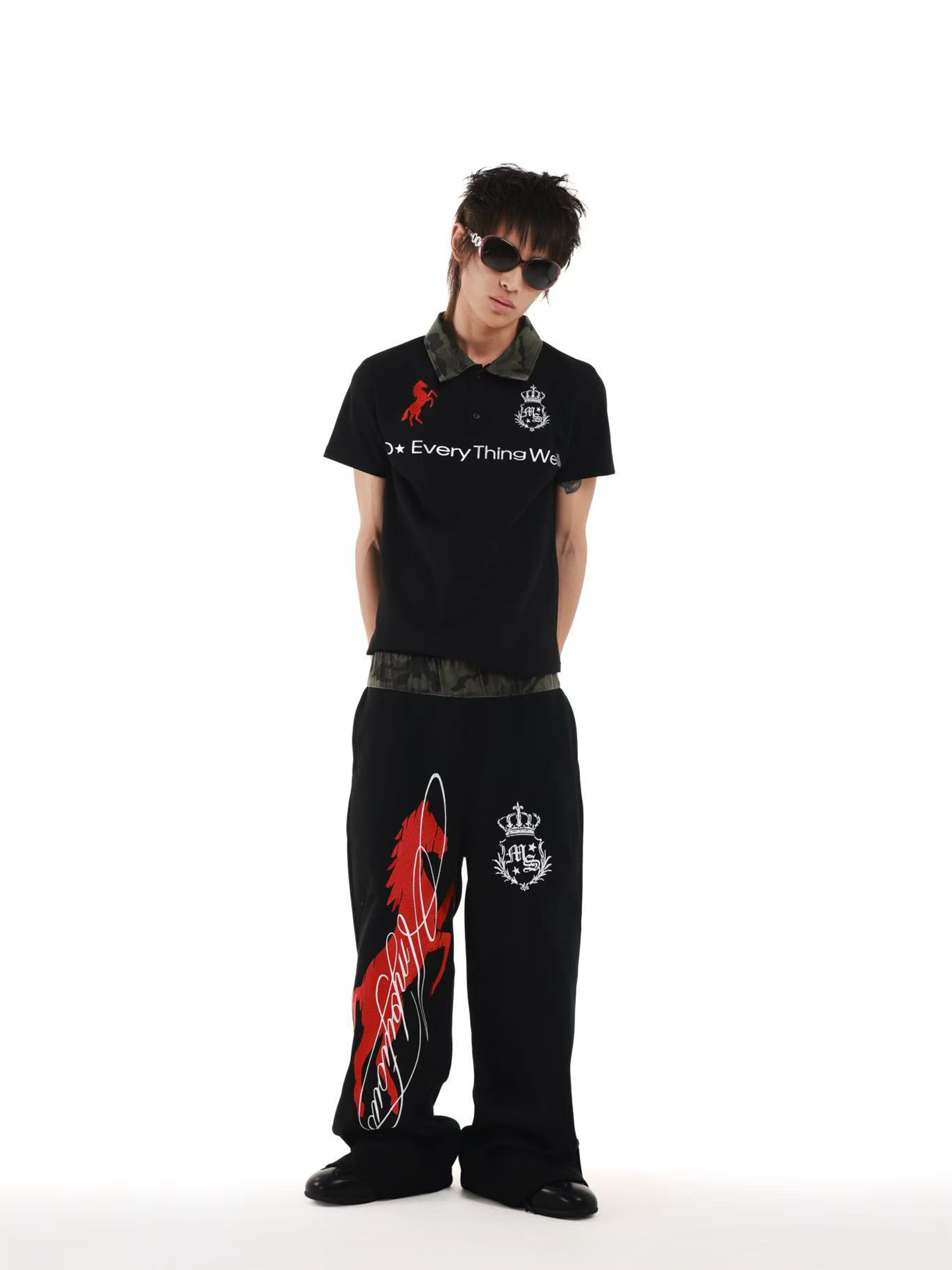 DETW Camouflage Contrasting Casual Sweatpants