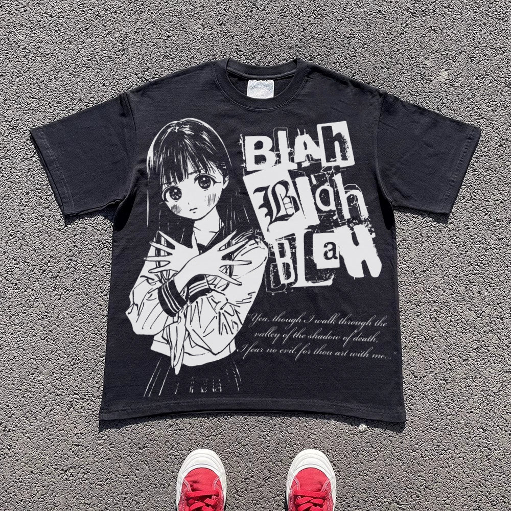 Wang Youbing Studio! BLAH BLAH BLAH 260g 100% Cotton Tee