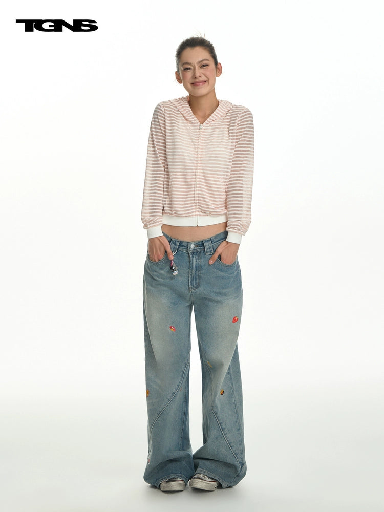 TGNS Striped Light and Thin Short Casual Jacket