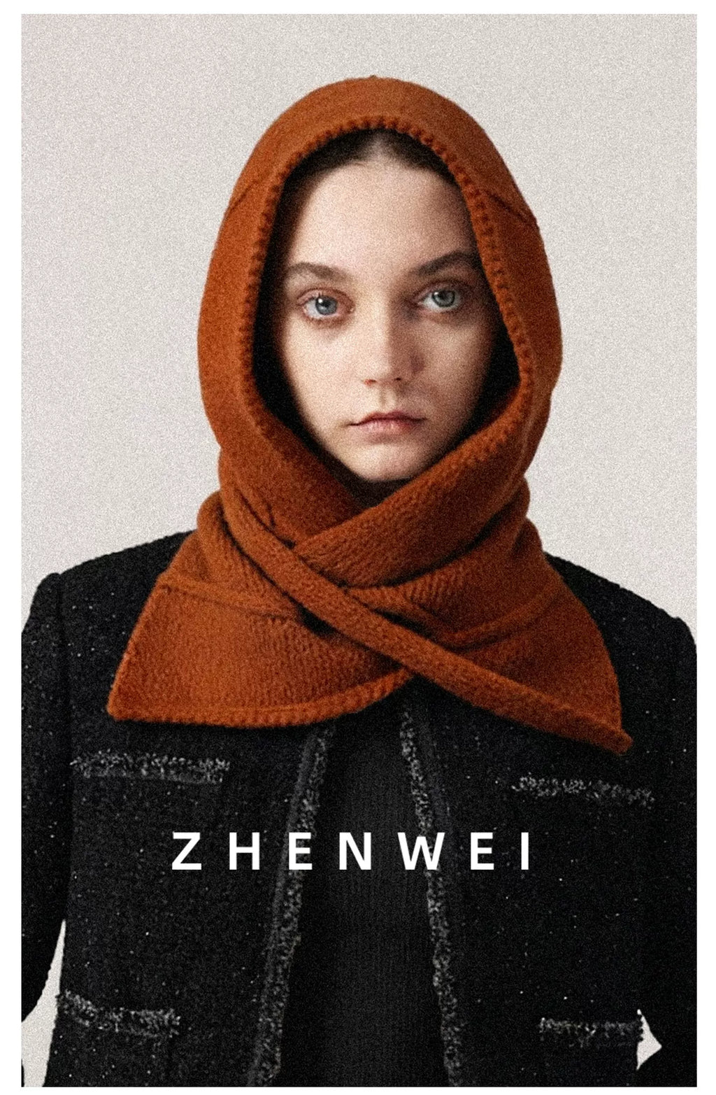 ZHENWEI Knitted Twist Cross Button Neck Protector Scarf Shawl