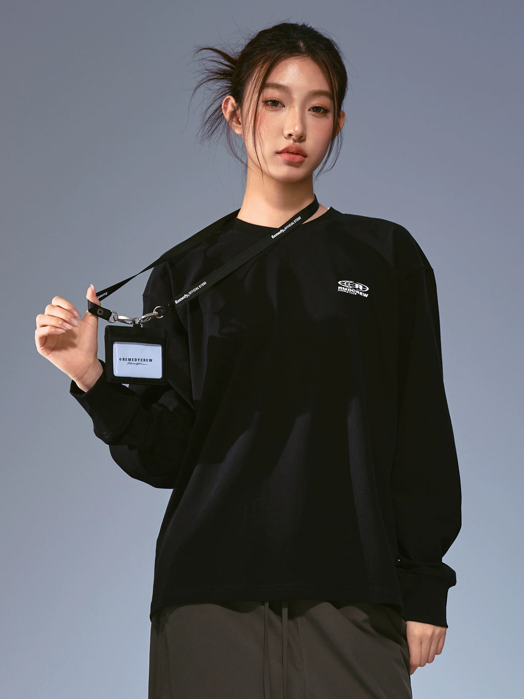 Remedy Phantom Cat Print Loose Long Sleeves