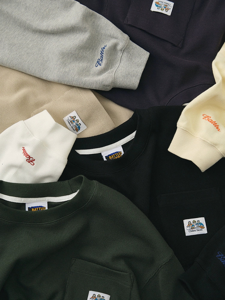 Battles Waffle Embroidery Bottom Long Sleeve