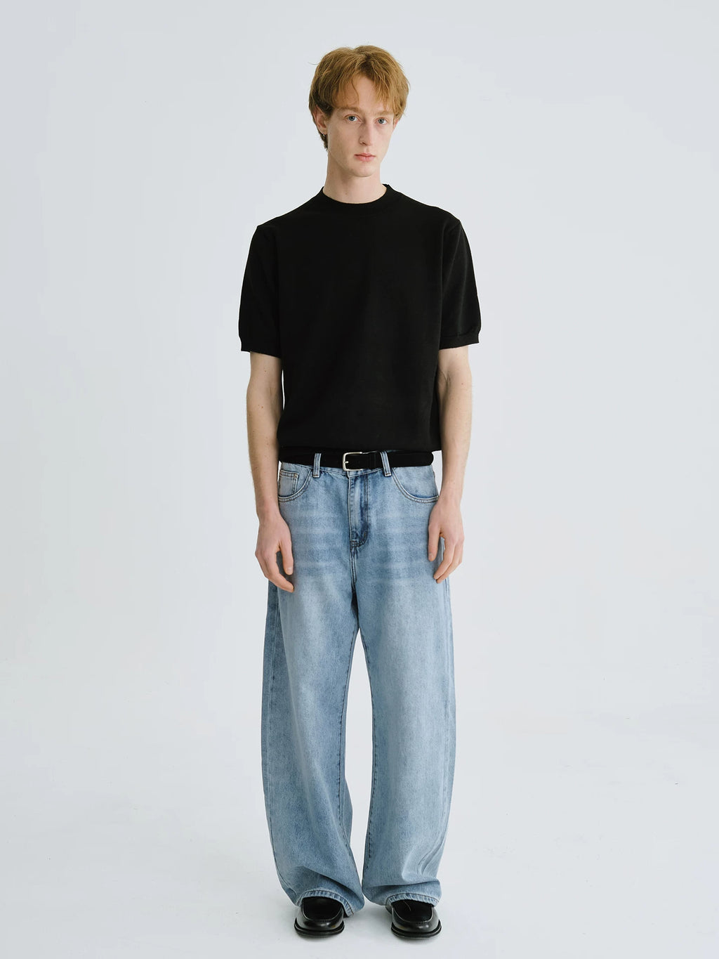 LIVINGTOWN Vintage Versatile Crew Neck Knitted Tee