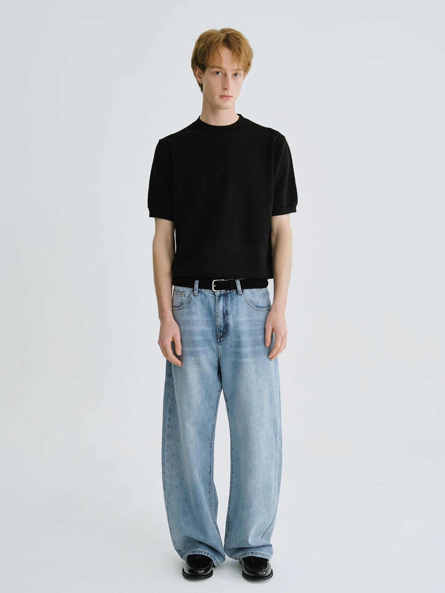 LIVINGTOWN Vintage Versatile Crew Neck Knitted Tee