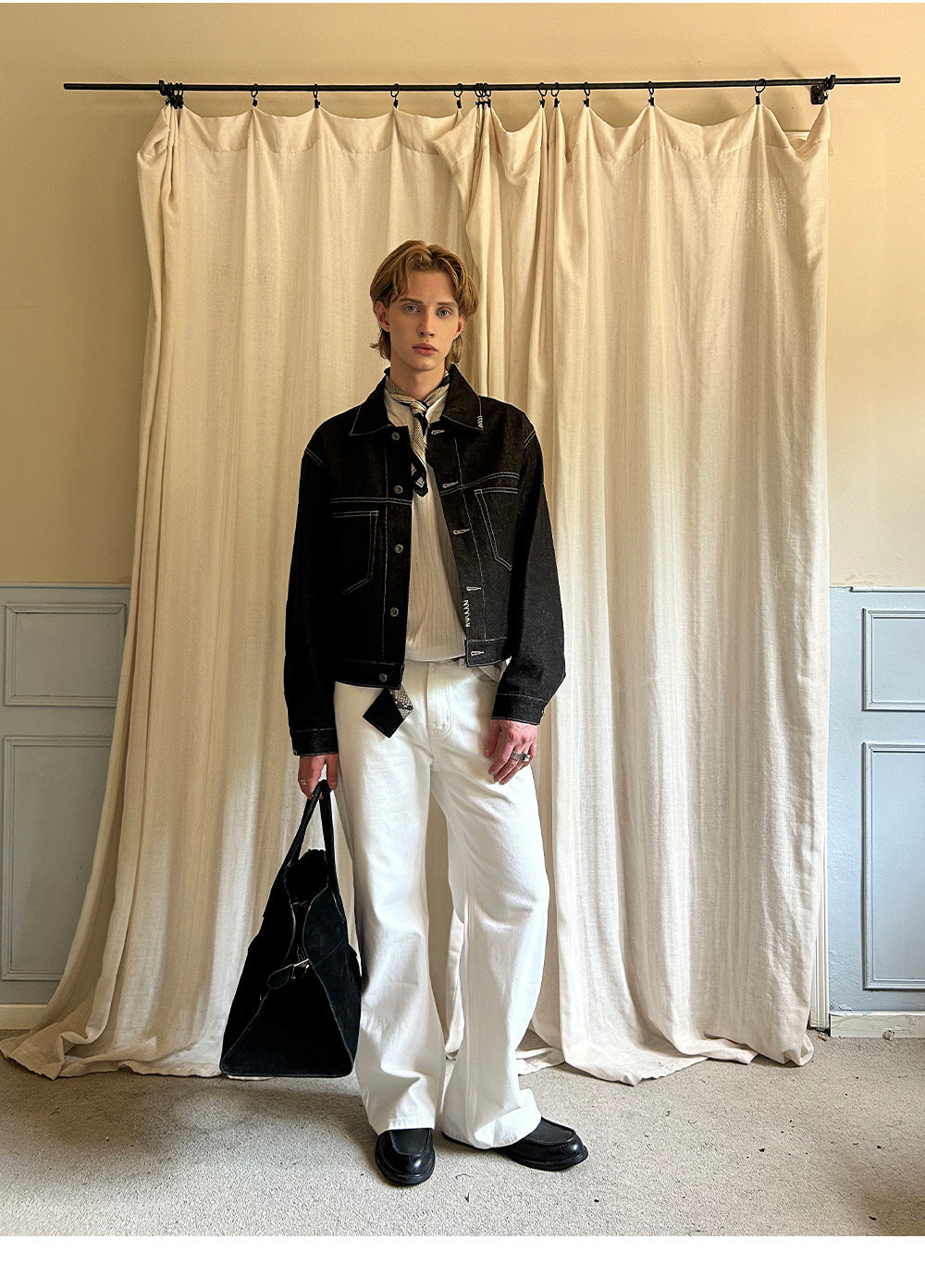 EME Vintage Lapel Denim Suit Jacket