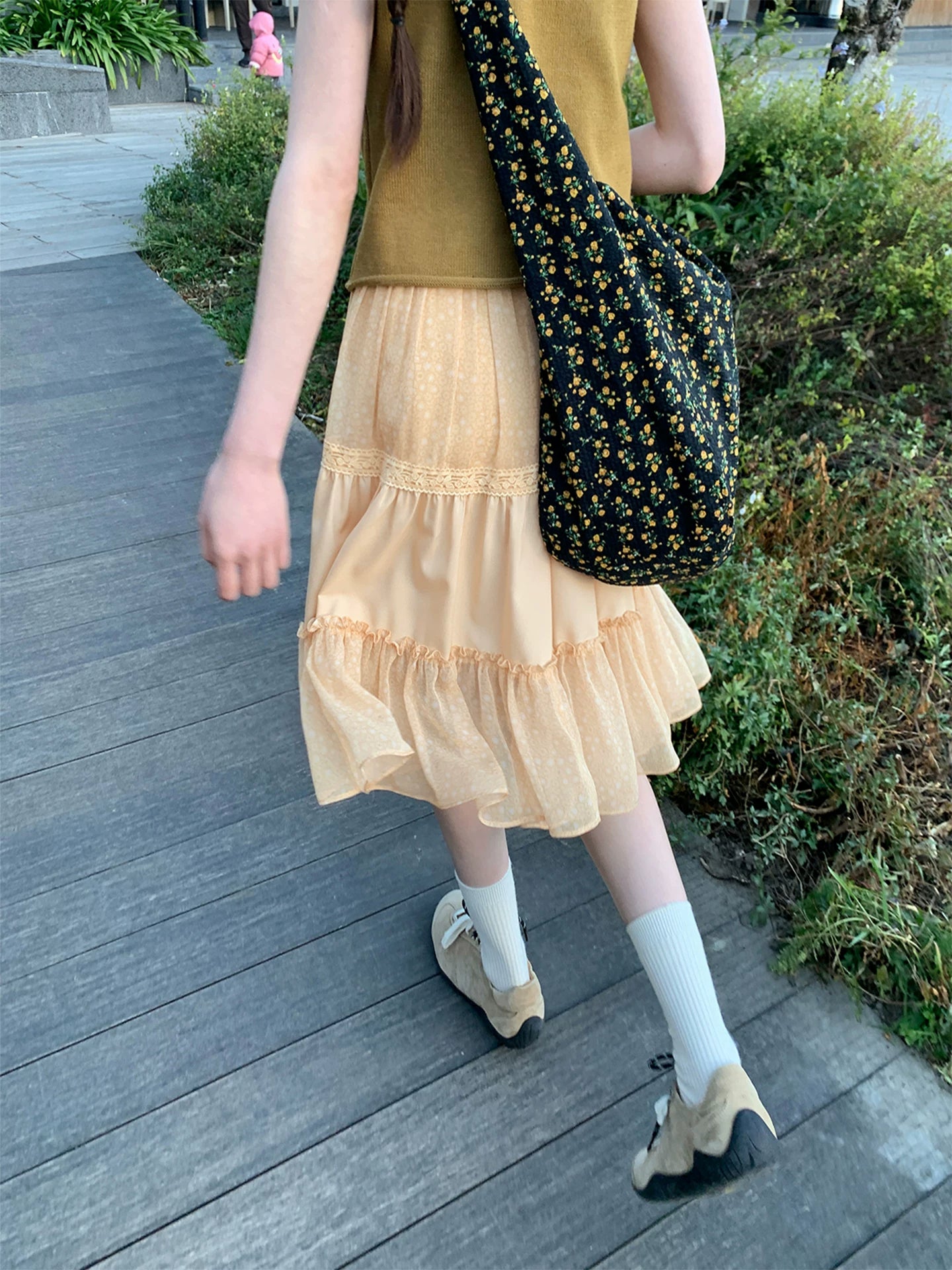 KANO Chiffon Three-dimensional Splicing Skirt