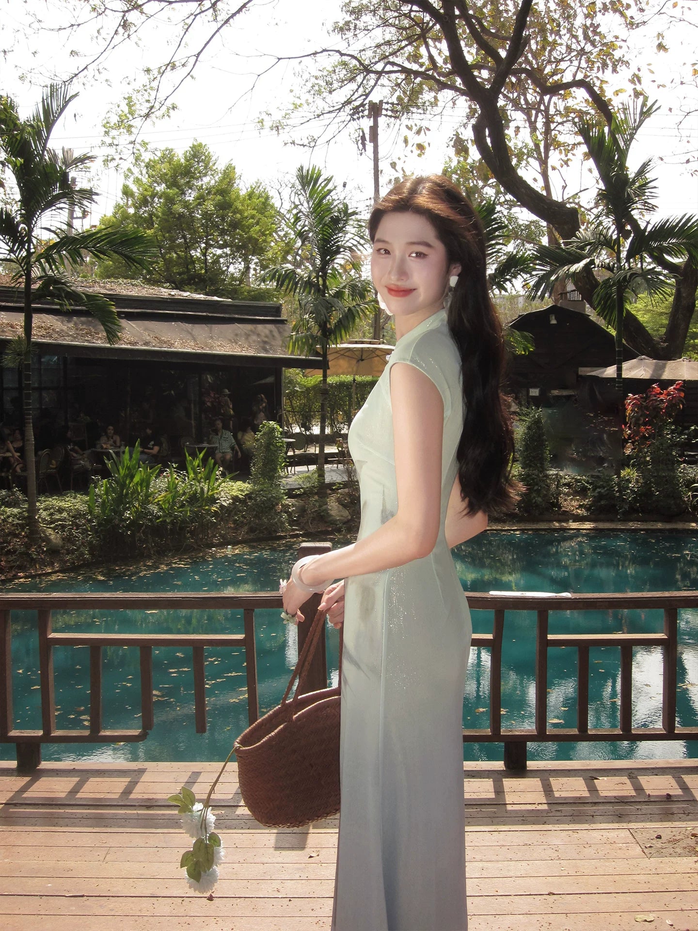 ZIHE Ink Butterfly Gradual Change Cheongsam Dress