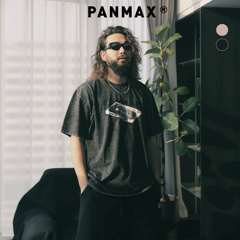 PANMAX Street Lazy Loose Car Old Printing Tee