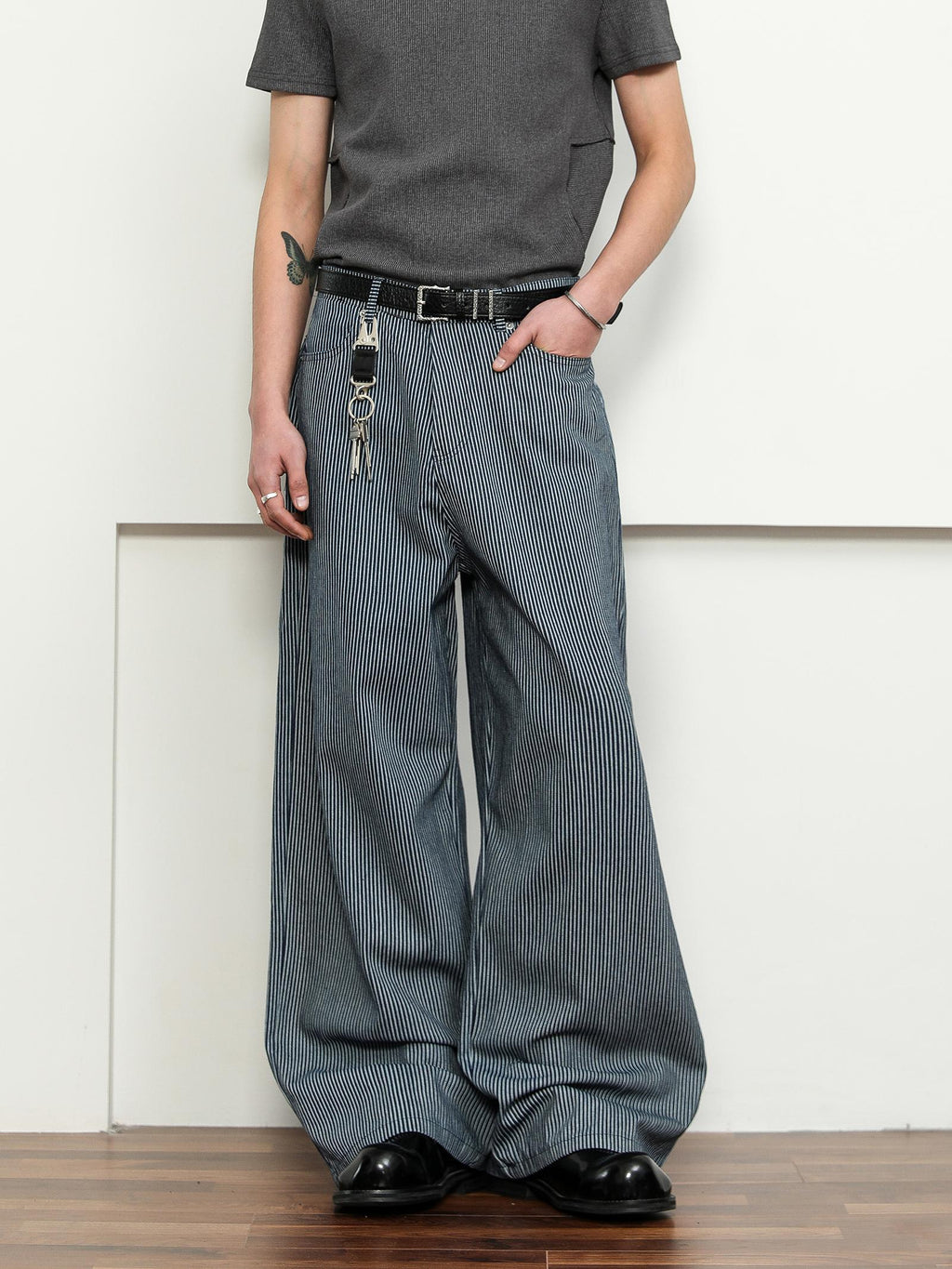 FLYOFF lazy relaxed striped Pants