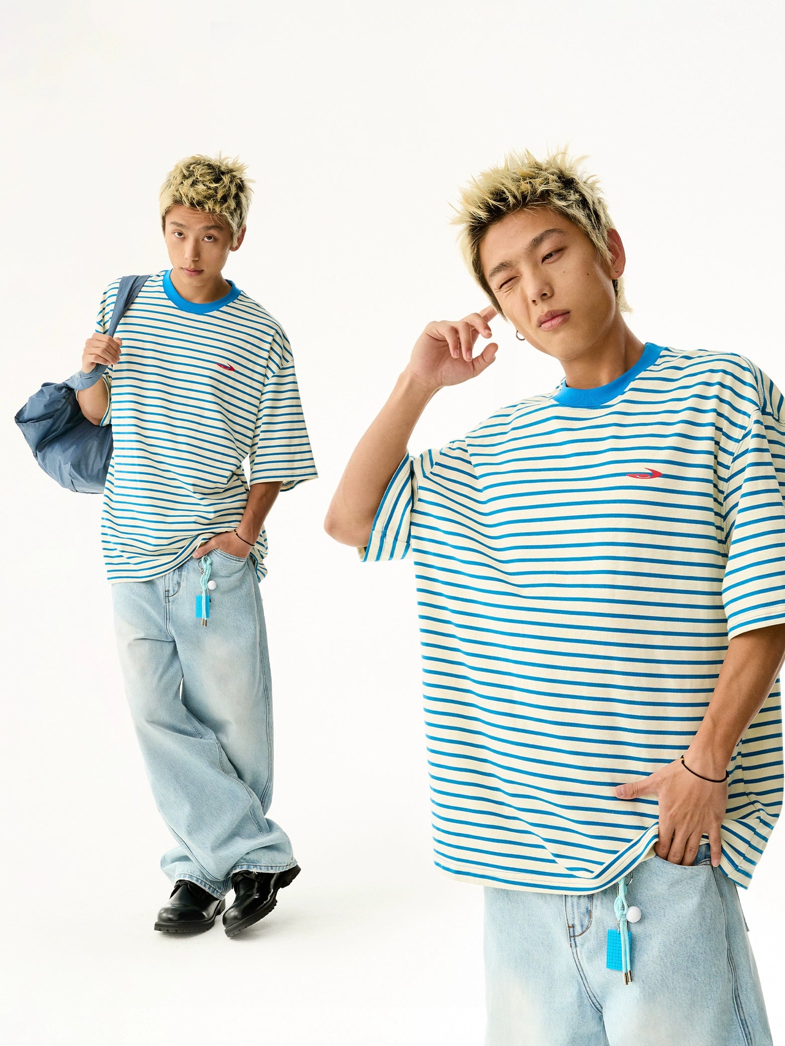 NewJNXS Striped Casual Loose Tee