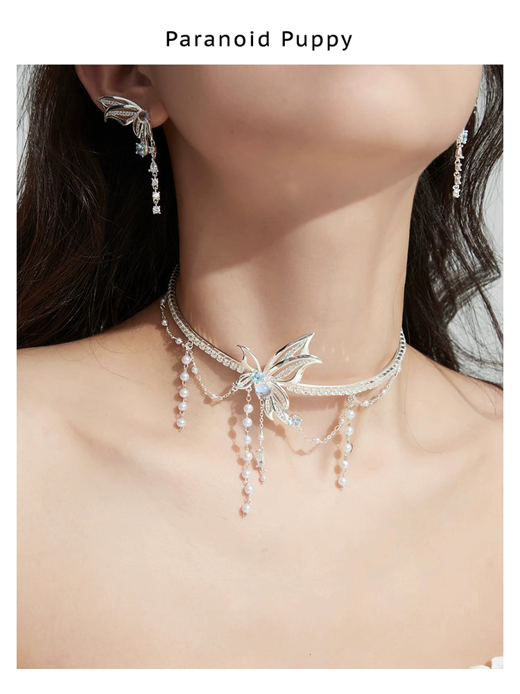 ParanoidP Super Fairy Butterfly Pearl Temperament Necklace