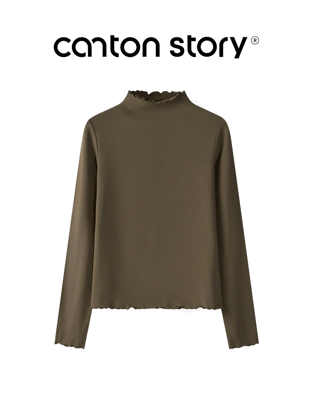 Cantonstory Shoulder Casual Versatile Bottom Shirt
