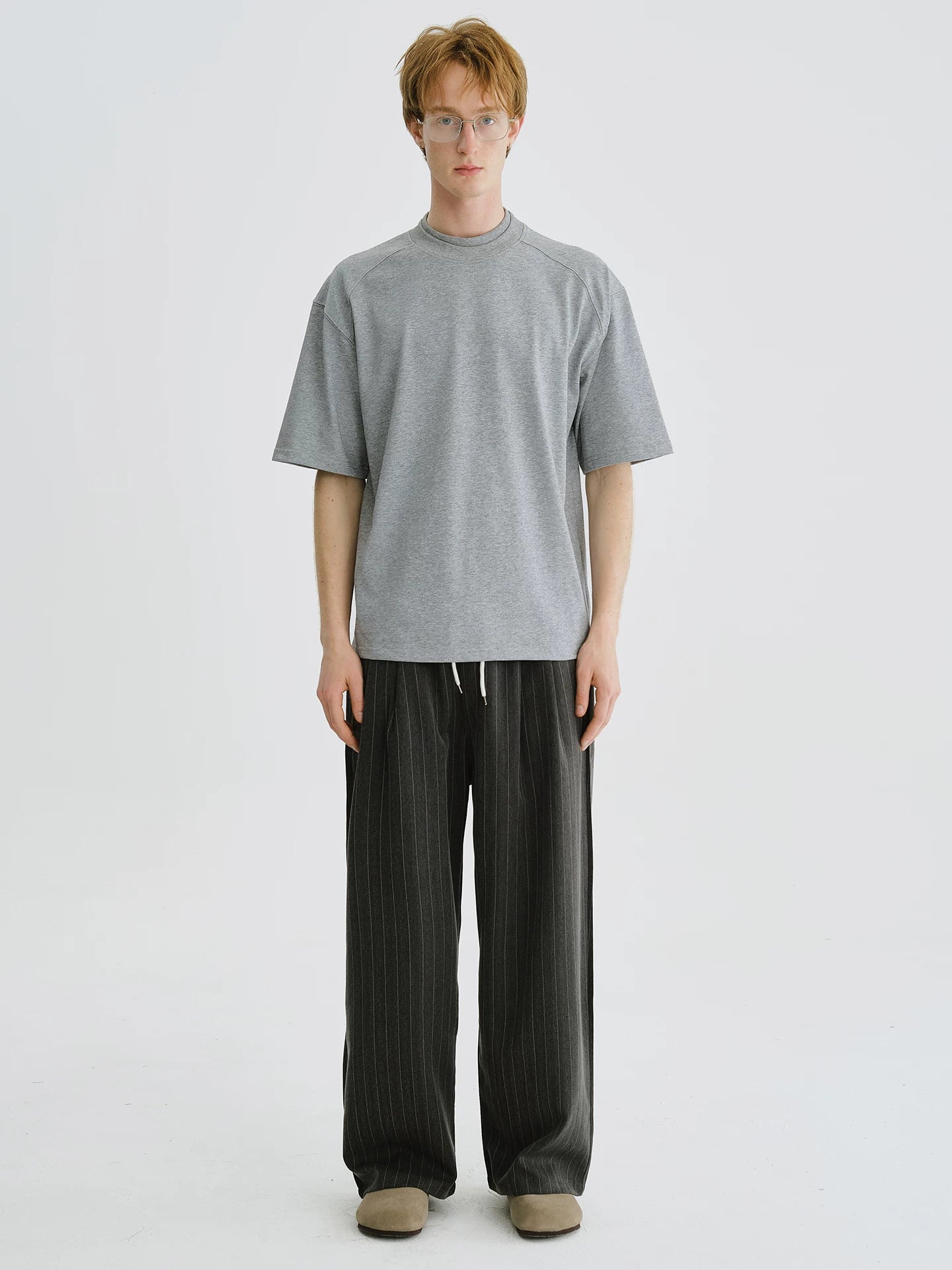 LIVINGTOWN Small Neckline Simple Casual Loose Tee