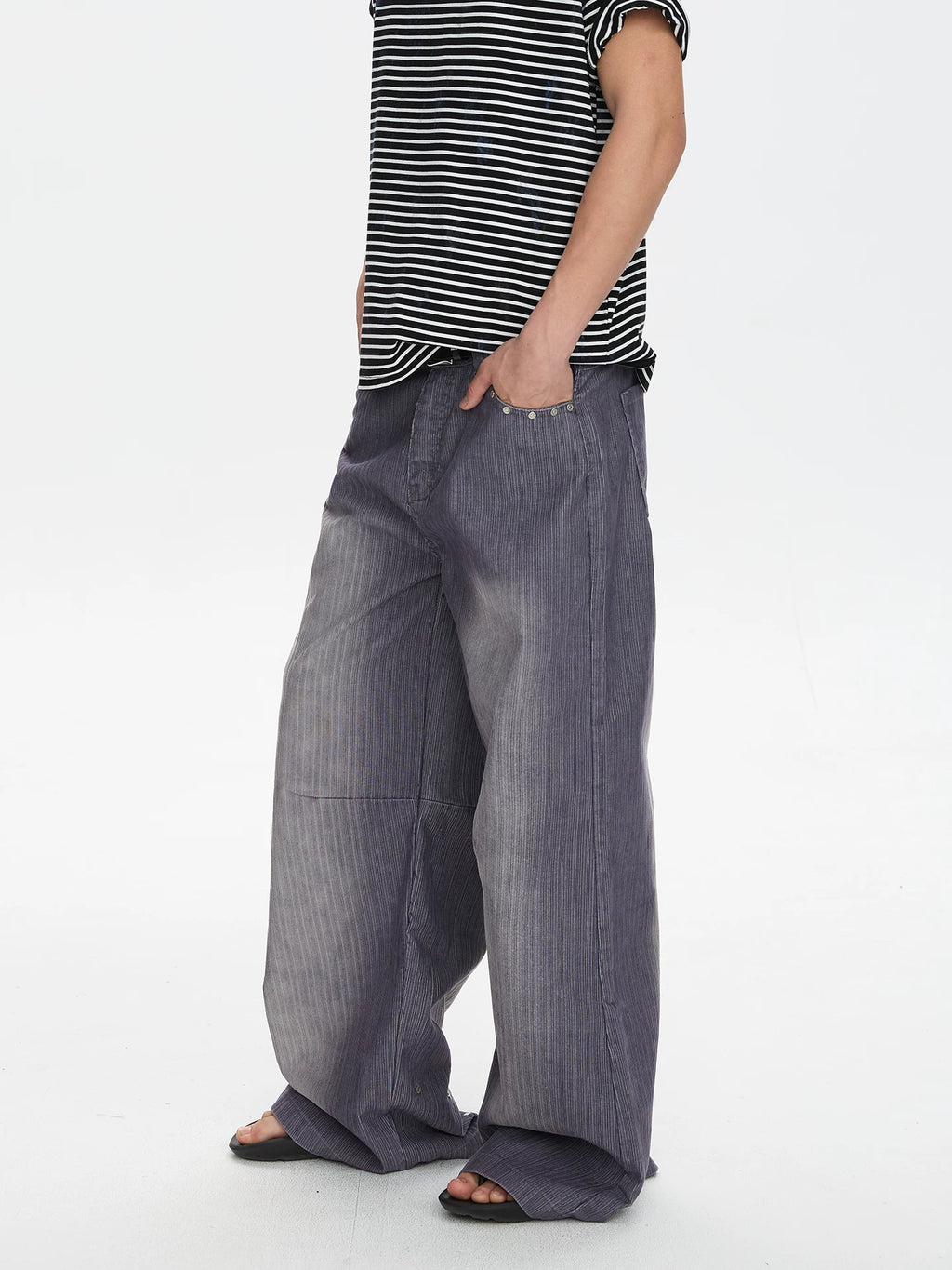 A PUEE Vintage Wide Leg Loose Straight Casual Pants