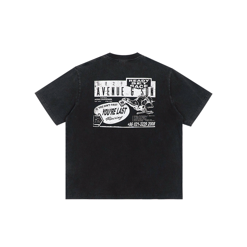 AVENUESON Greyhound Print Casual Tee