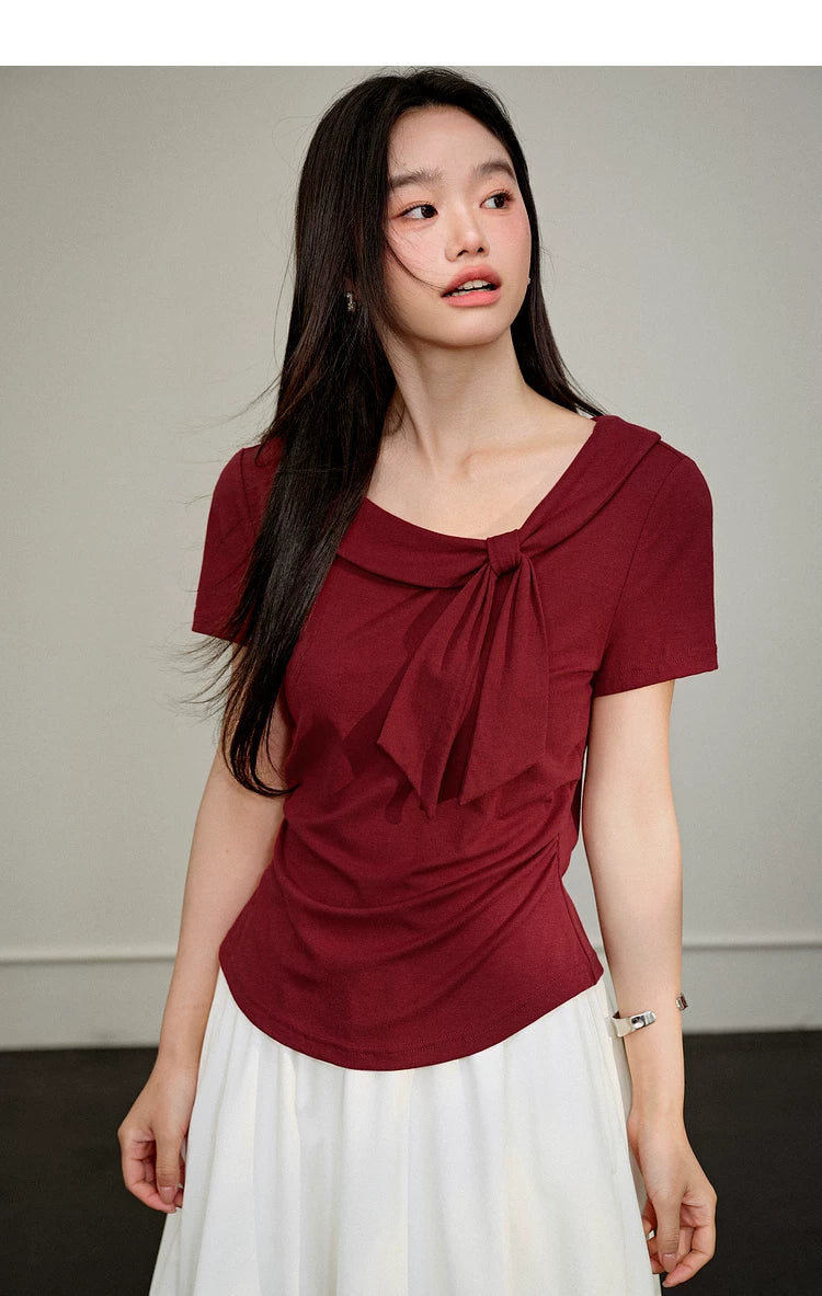 Kuose Bow Slim and Thin Tee