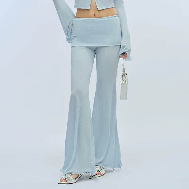 J TheChosen Ruffle-trimmed Top and Wide-leg Pants Set
