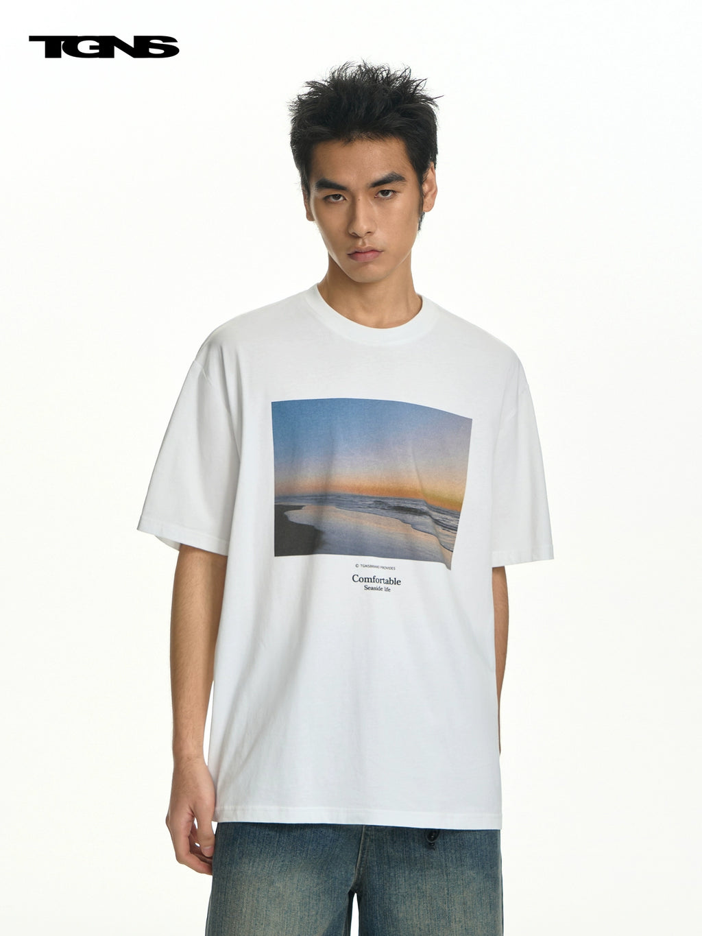 TGNS Landscape Print Loose Casual Tee