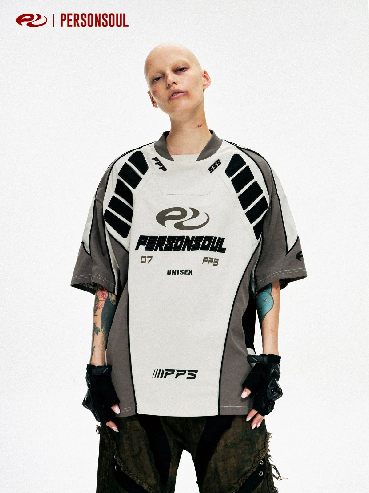 PERSONSOUL Embroidery Color Matching Sports Tee