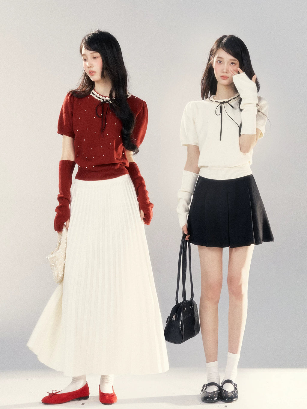Wildberry Korean Fashion Sweet Polka Dot Knitted Sweater
