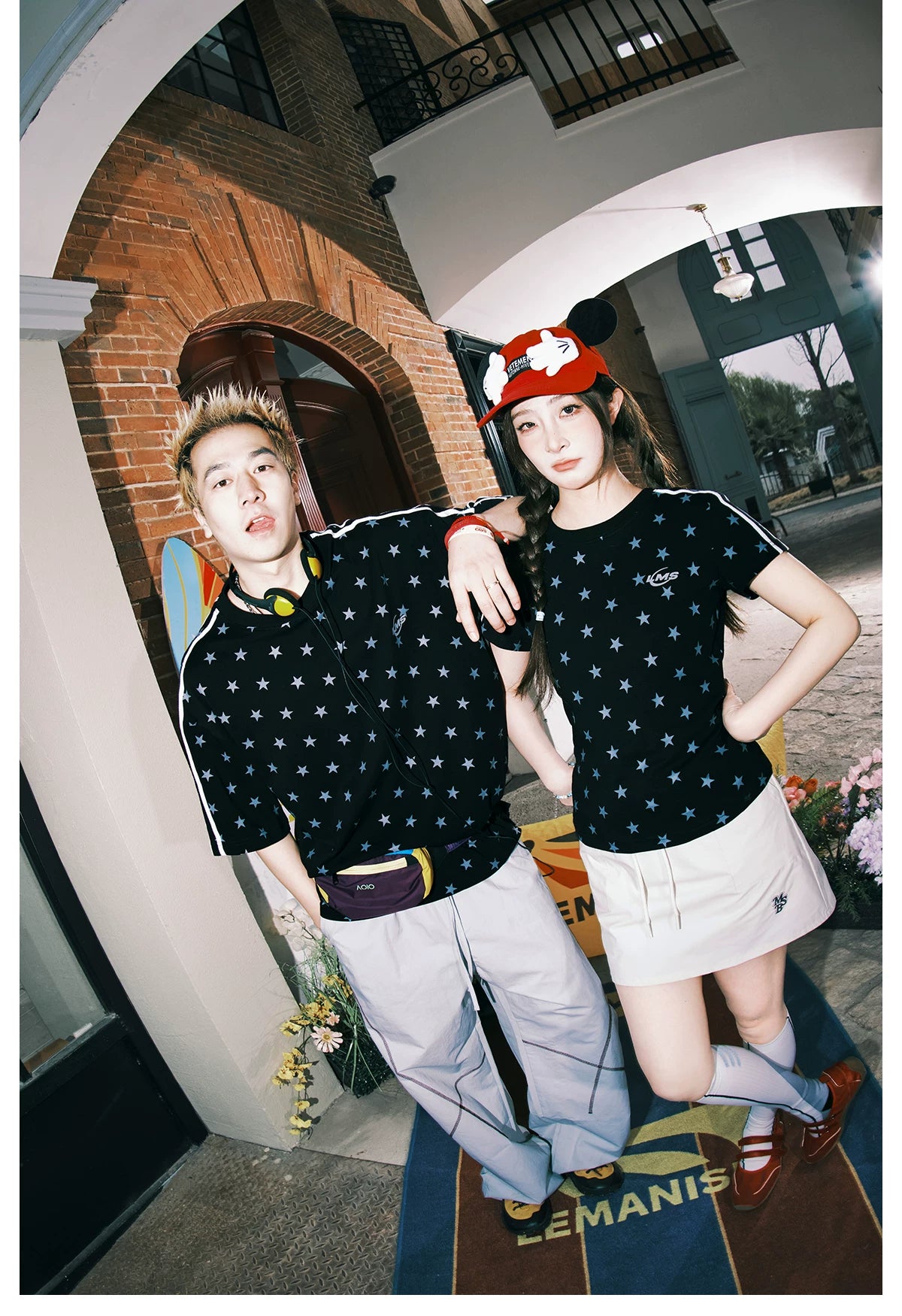 Lemanism Retro Star Striped Tee