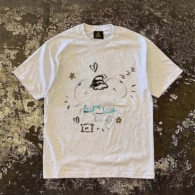 UPUPXIA Lazy Loose Versatile Tee