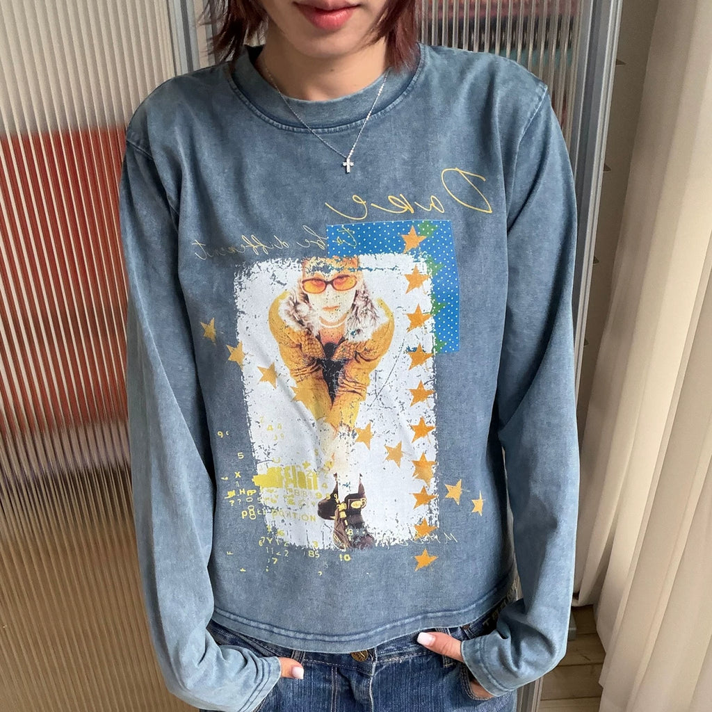 MMBBT Character Print Crew Neck Casual Tee