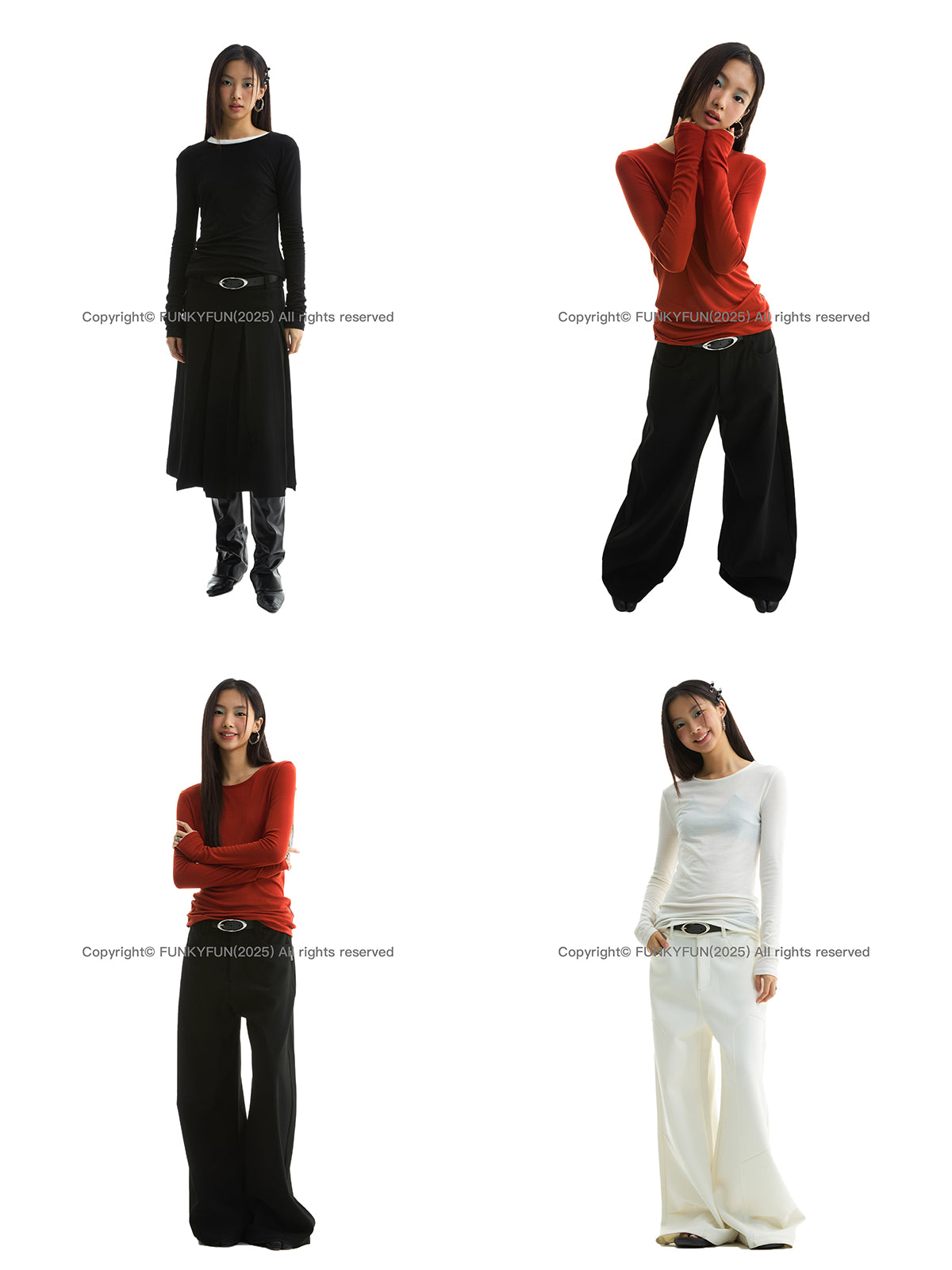 FUNKYFUN Skin-friendly and Comfortable Long Shirt