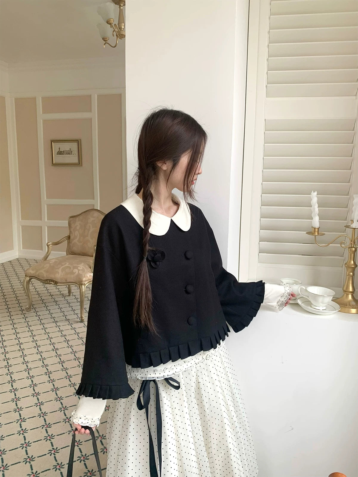 MUCHA Polka Dot Skirt Blazer Suit