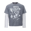 PERDU Retro Printed Fake Two-piece Splicing Color Dot Long Sleeve