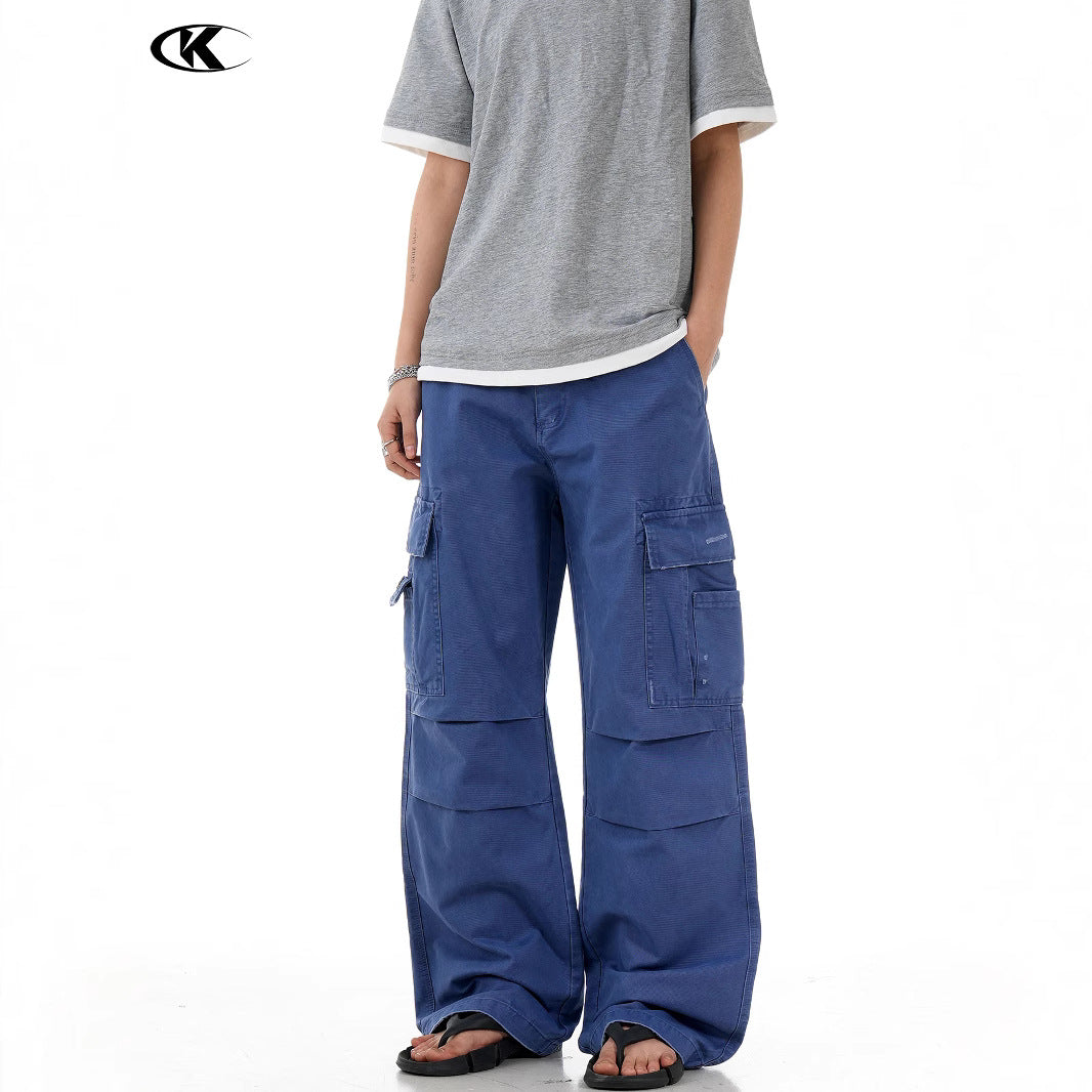 11KN Drawstring Retro Straight Loose Casual Pants