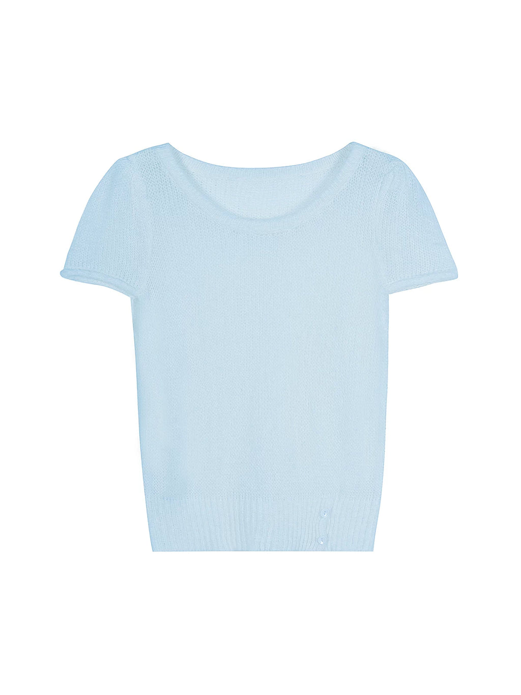 XUJING Round Neck Hollow Loose and Thin Tee
