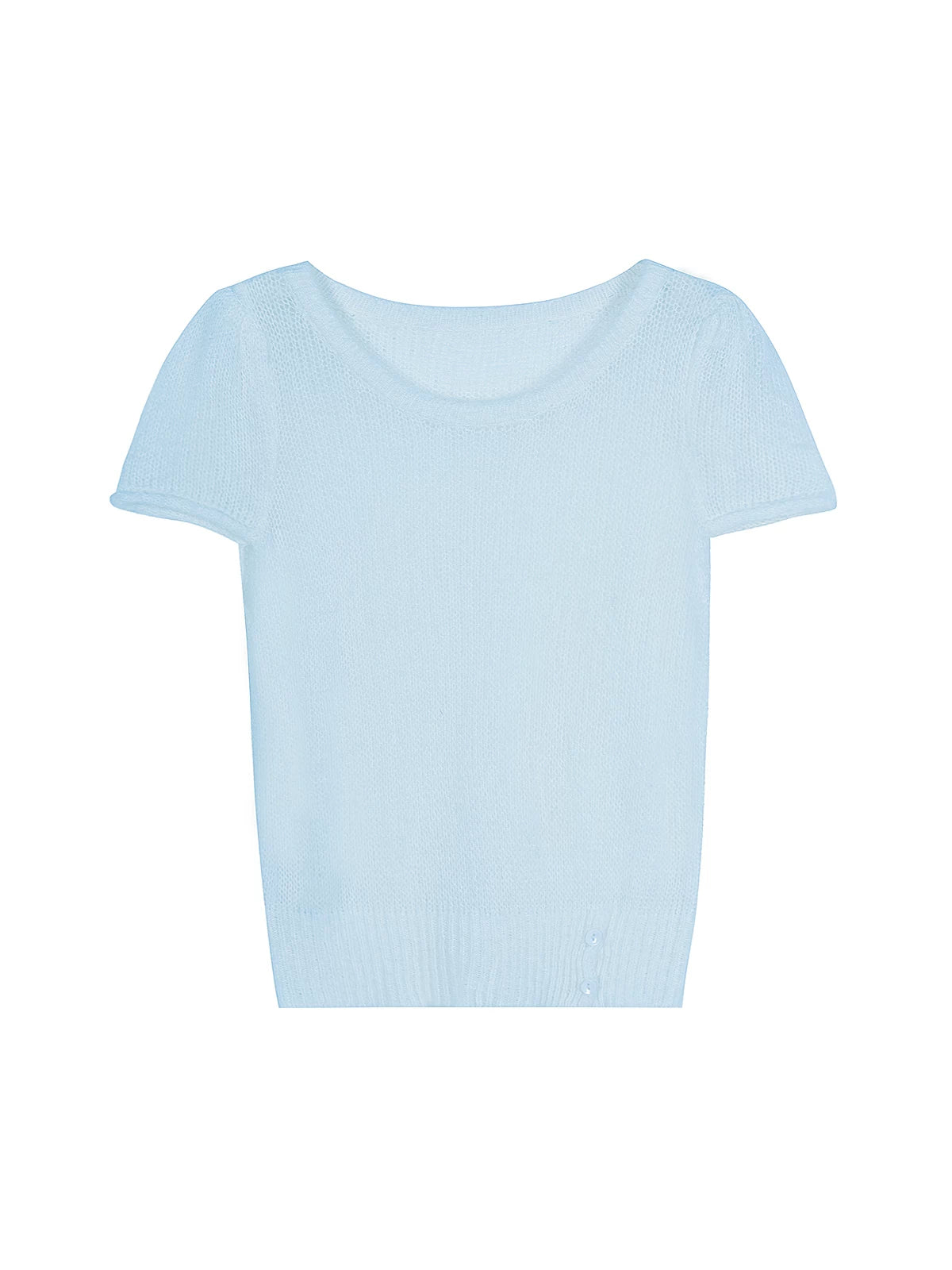 XUJING Round Neck Hollow Loose and Thin Tee