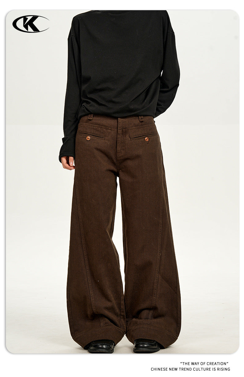 11KN Vintage Loose Wide Leg Straight Casual Pants