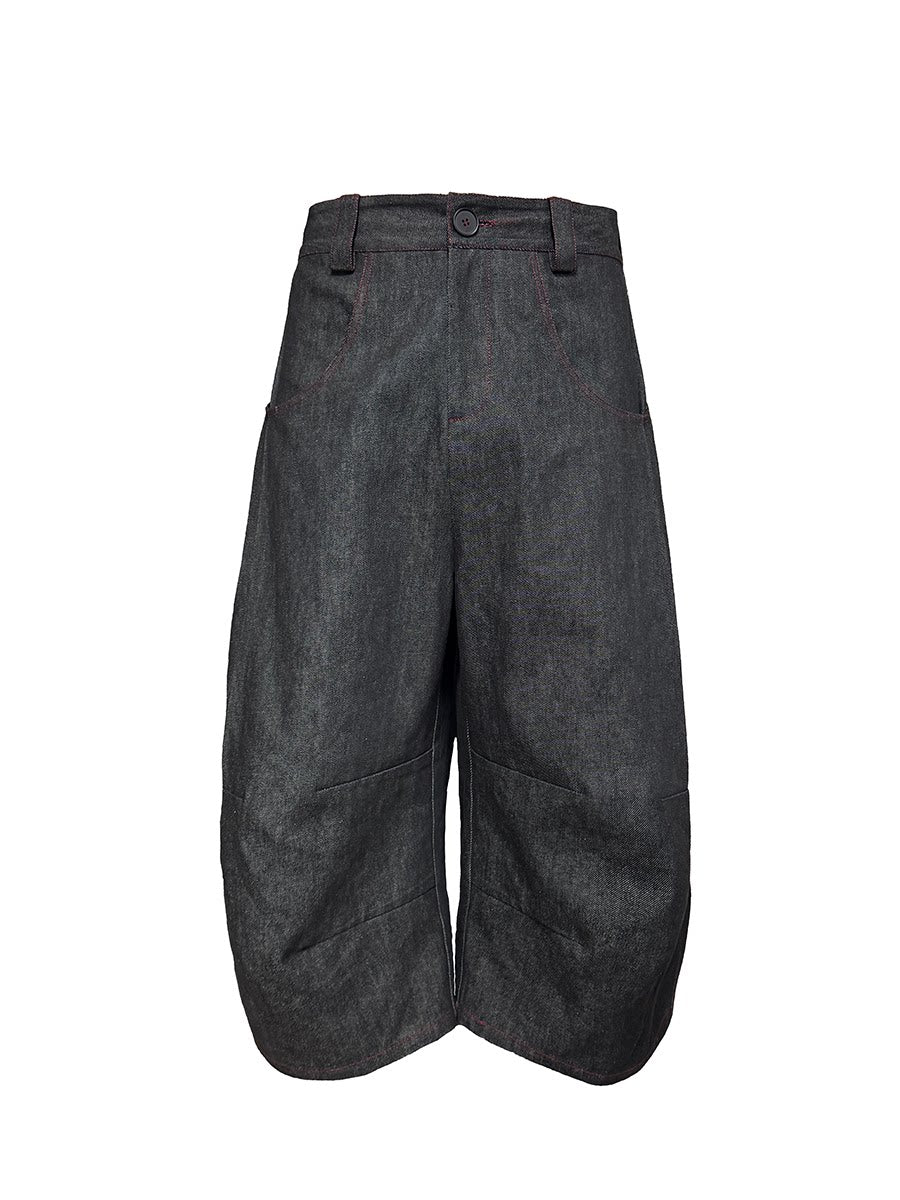 JCAESAR Red Line Pleated Cropped Pants