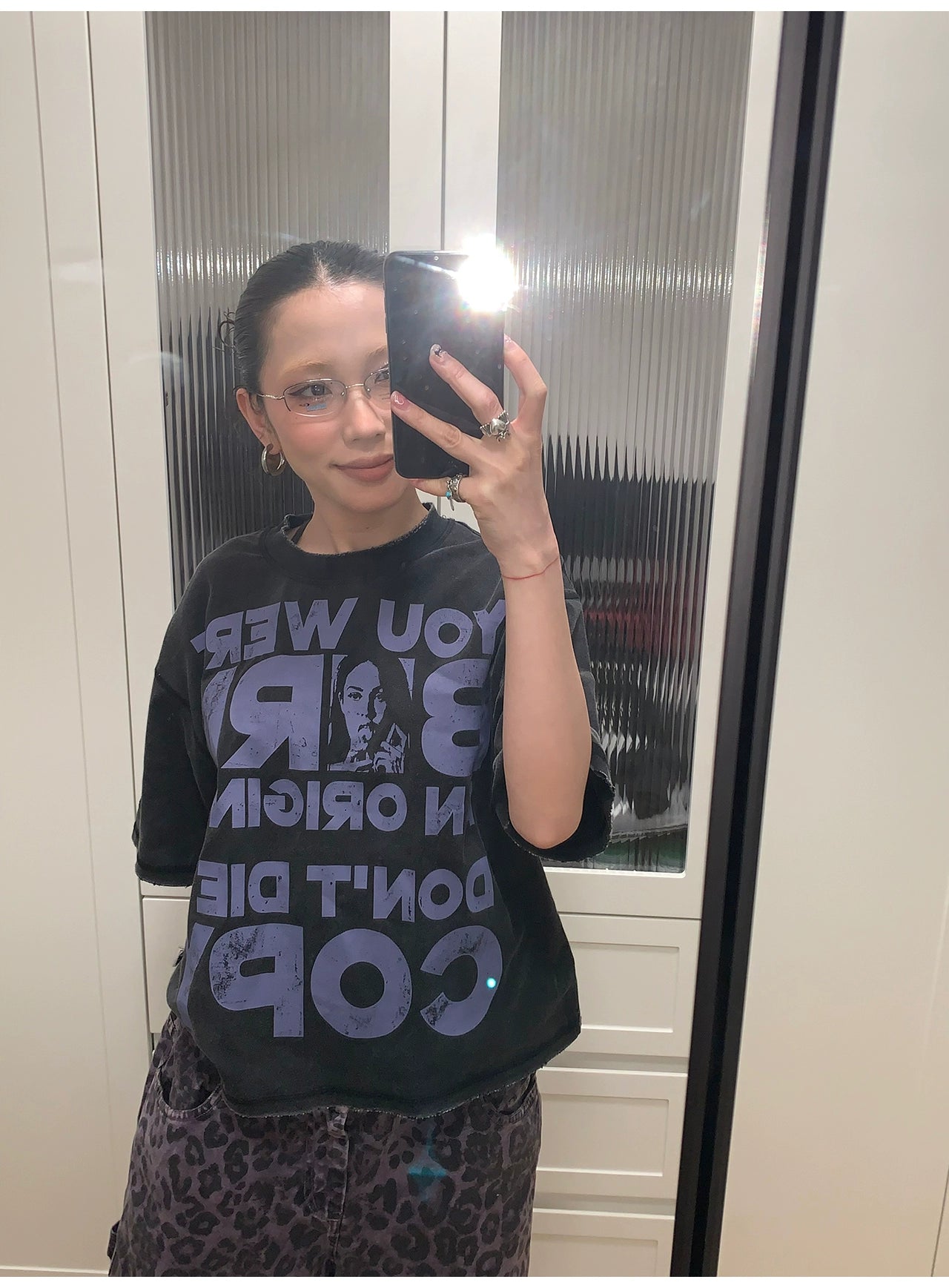 MMBBT Washed Worn Letter Printed Tee