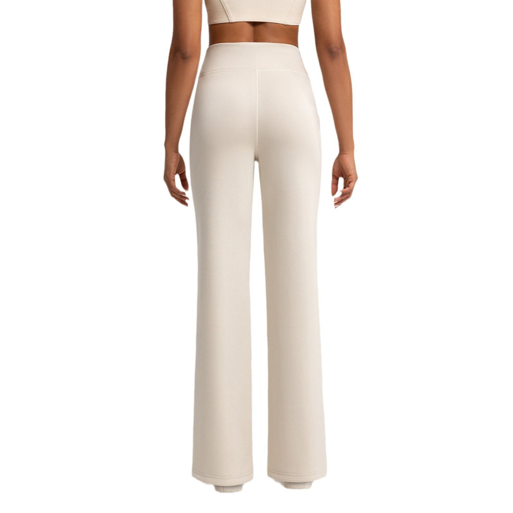 Athena Lulu Loose Straight-leg Pants with High Rise Nude Sports Yoga Pants