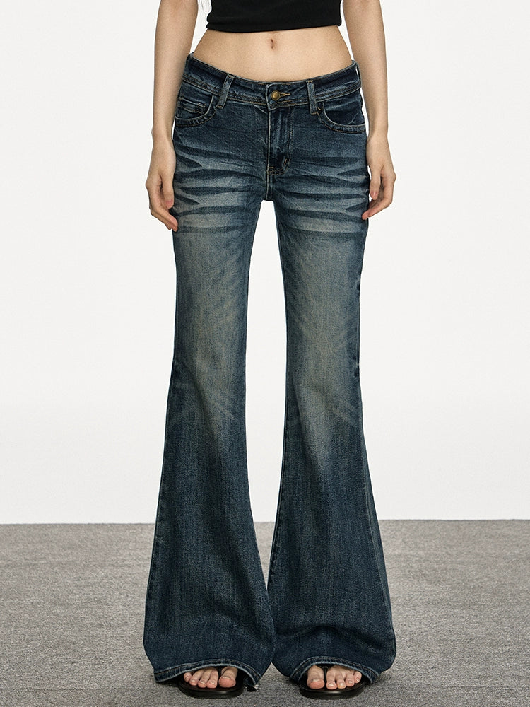 Anna Aneae Low-rise Retro Old Micro-flared Jeans